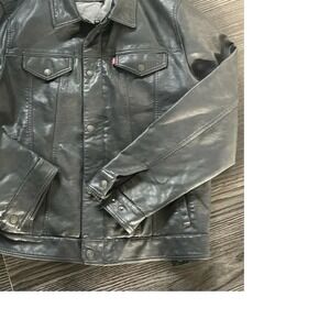 Black Levi Strauss Trucker Style Jacket Mens Size Medium